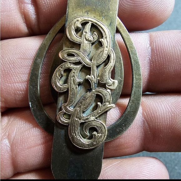 Vintage 12KT Gold Filled Monogram Initials "DVC" Ornate Money Clip - Picture 2 of 5